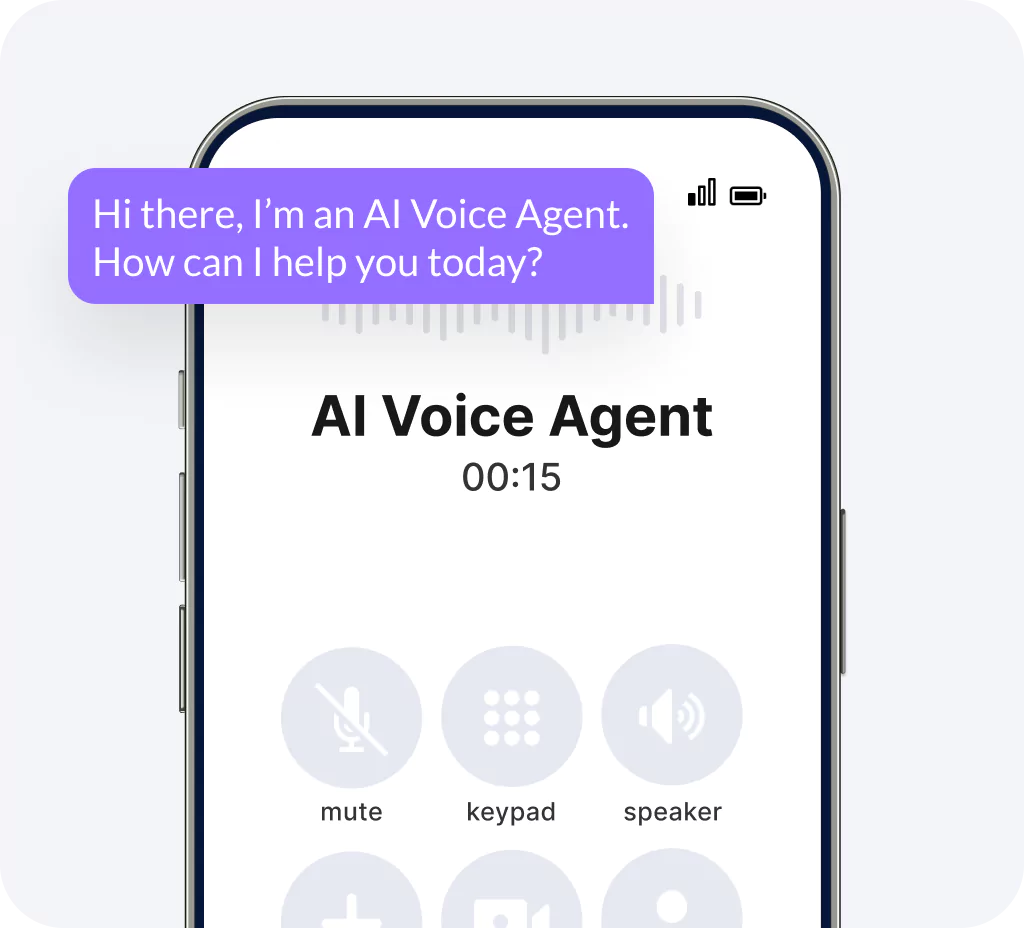 AI Voice Agent answers a call from a mobile phone