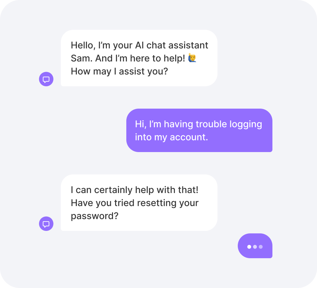 AI chatbot handling customer query with an option to speak to a live support agent, ensuring seamless transition to human assistance when needed.