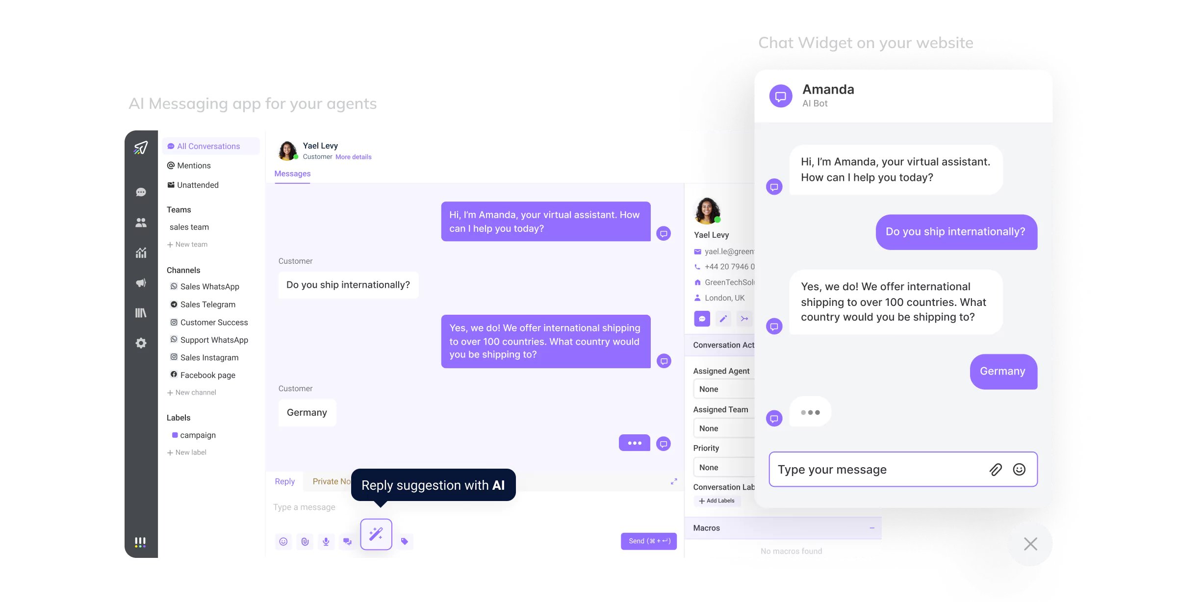 AI Chatbot Dashboard for Multi-Channel Communication