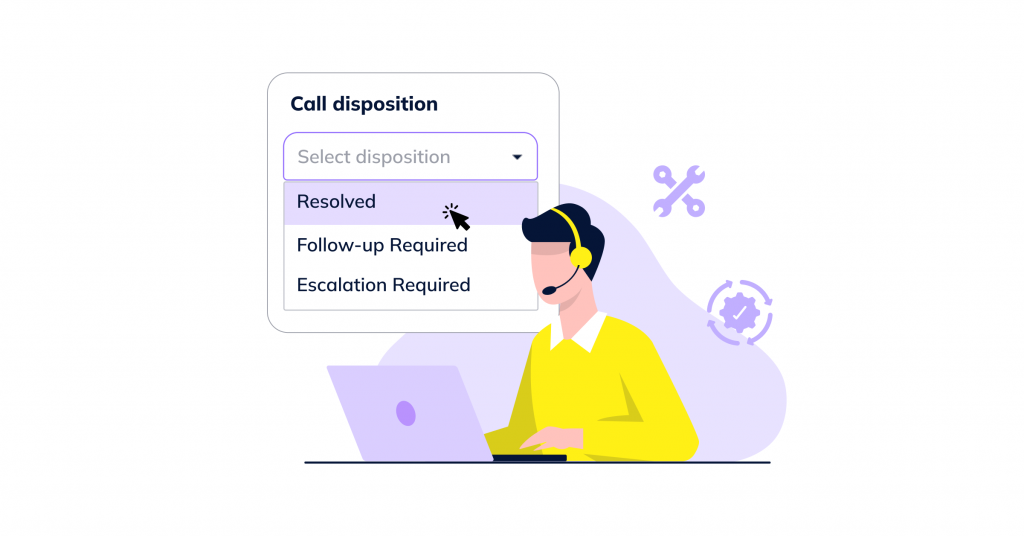 Call disposition in call centers.