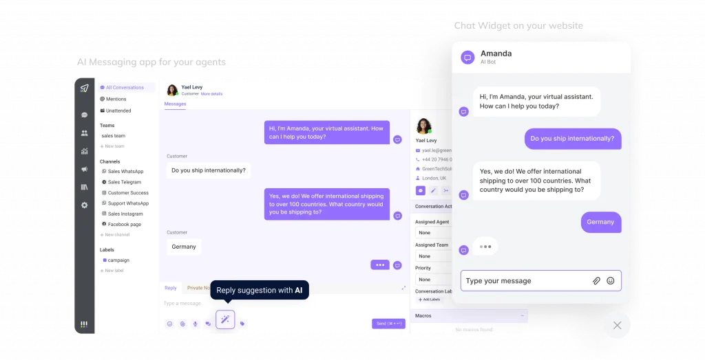 Voicespin AI chatbot interface